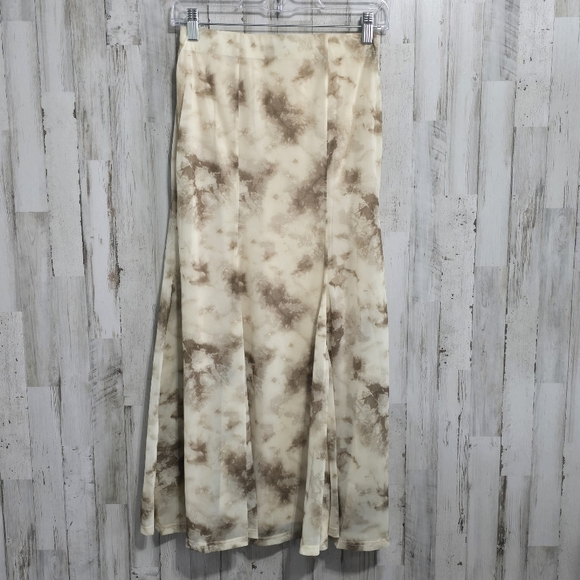 Anthropologie Moon River Ivory Tan Tie Dye Boho Pull On Maxi Skirt Size Small - Picture 1 of 7
